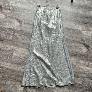 Long Metallic sequin skirt